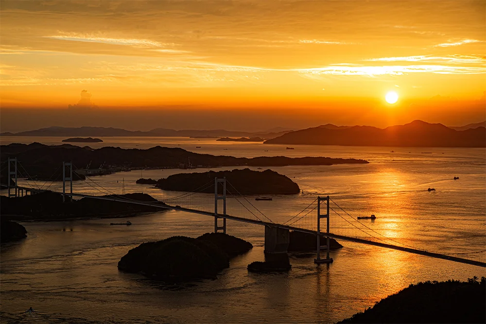 @738.photogram 亀老山から見た夕焼け（今治市）