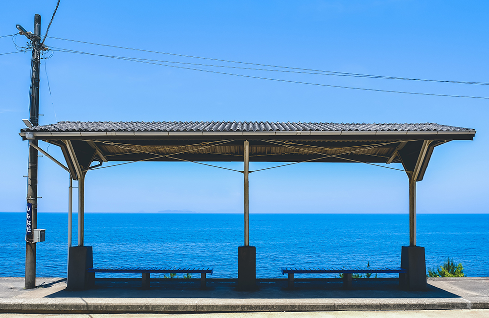 下灘駅のホームの風景